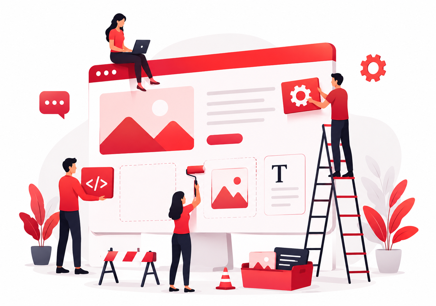 Team building a high-converting website